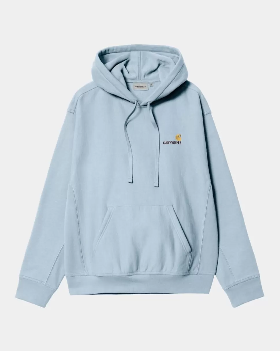 Carhartt WIP American Script Sweatshirt Med Haette | Frostet Bla Outlet