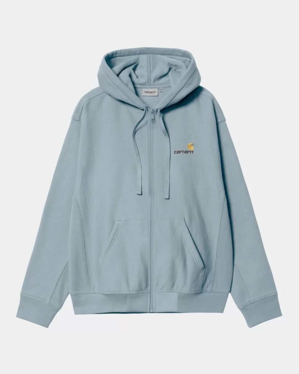 Carhartt WIP American Script-Jakke Med Haette | Frostet Bla Discount