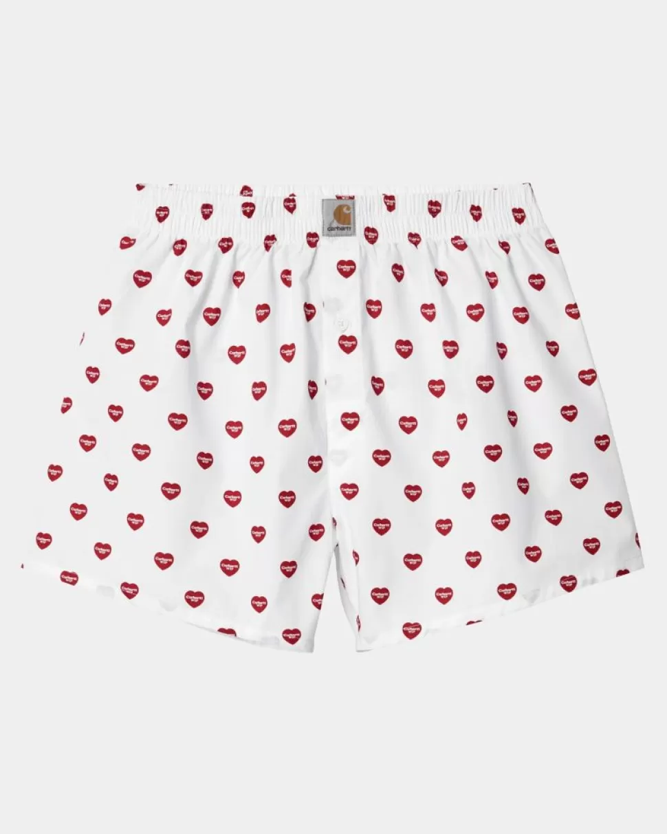 Carhartt WIP Bomuld Boxer | Hvidt Hjerte Print Best