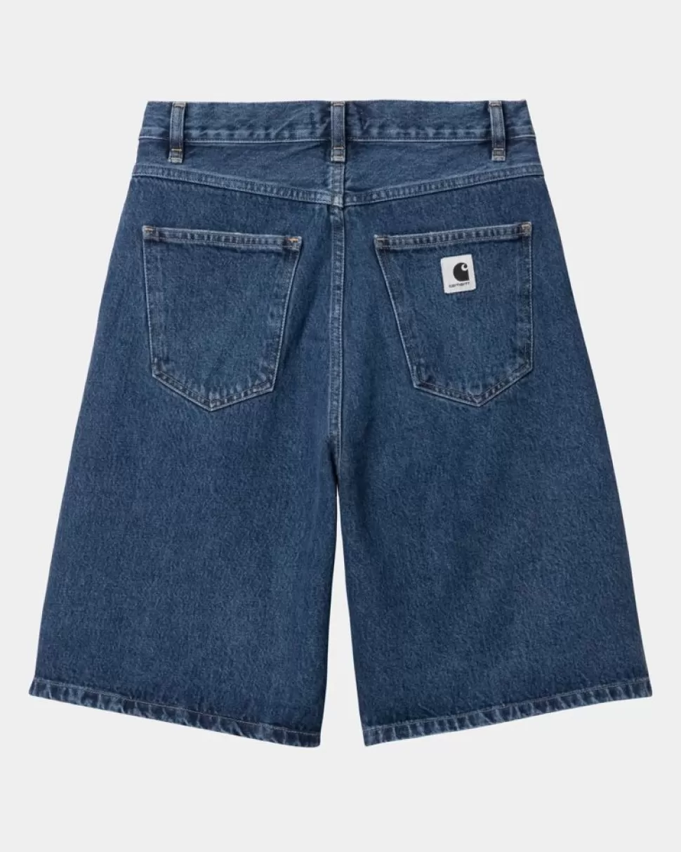 Carhartt WIP Brandon Shorts Til Kvinder | Bla (Stenvasket) Outlet