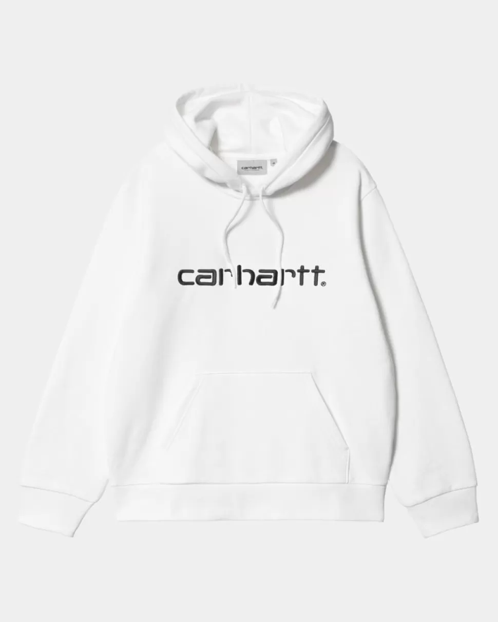 Carhartt WIP Carhartt Sweatshirt Med Haette | Hvid Sort Flash Sale