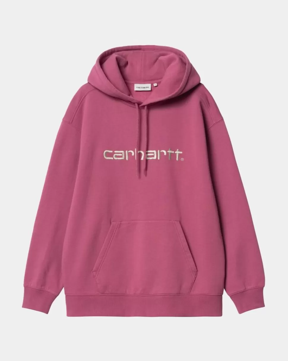 Carhartt WIP Carhartt Sweatshirt Med Haette Til Kvinder | Magenta / Tonic Hot