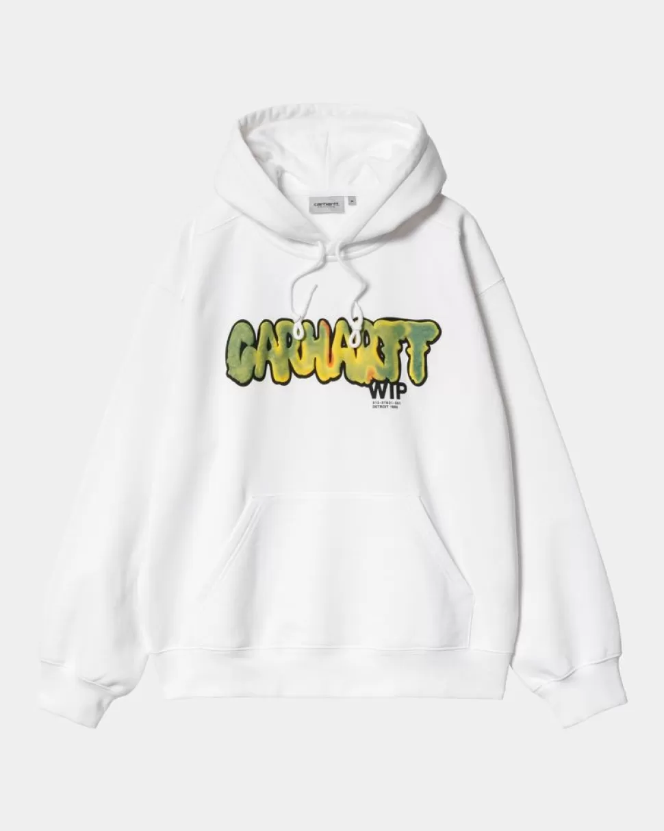 Carhartt WIP Drip Sweatshirt Med Haette | Hvid Sale