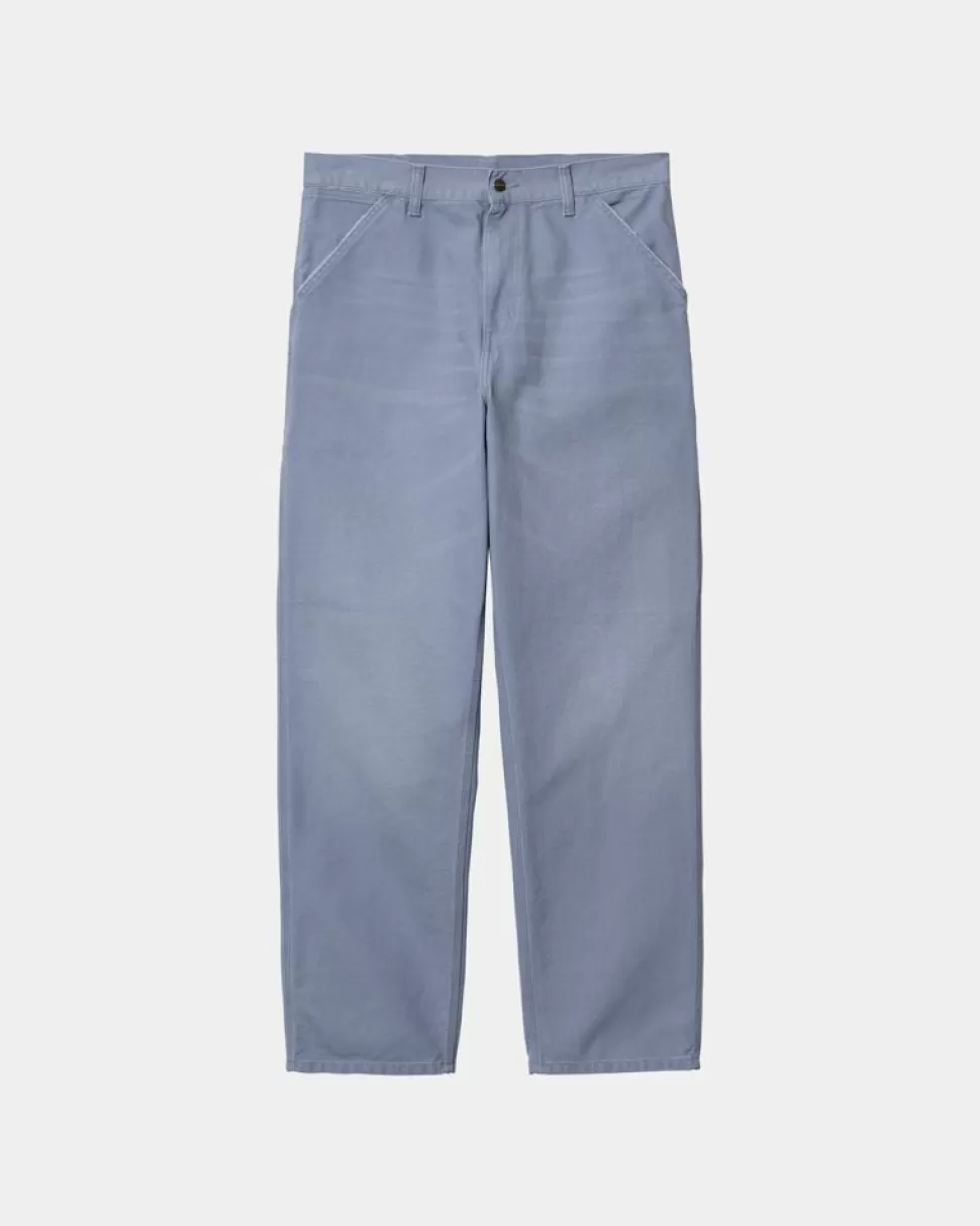 Carhartt WIP Enkelt Knae Bukser | Bay Blue (Aeldret Laerred) Discount