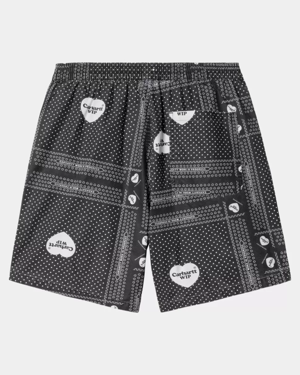 Carhartt WIP Heart Bandana Print Kort | Sort Sale