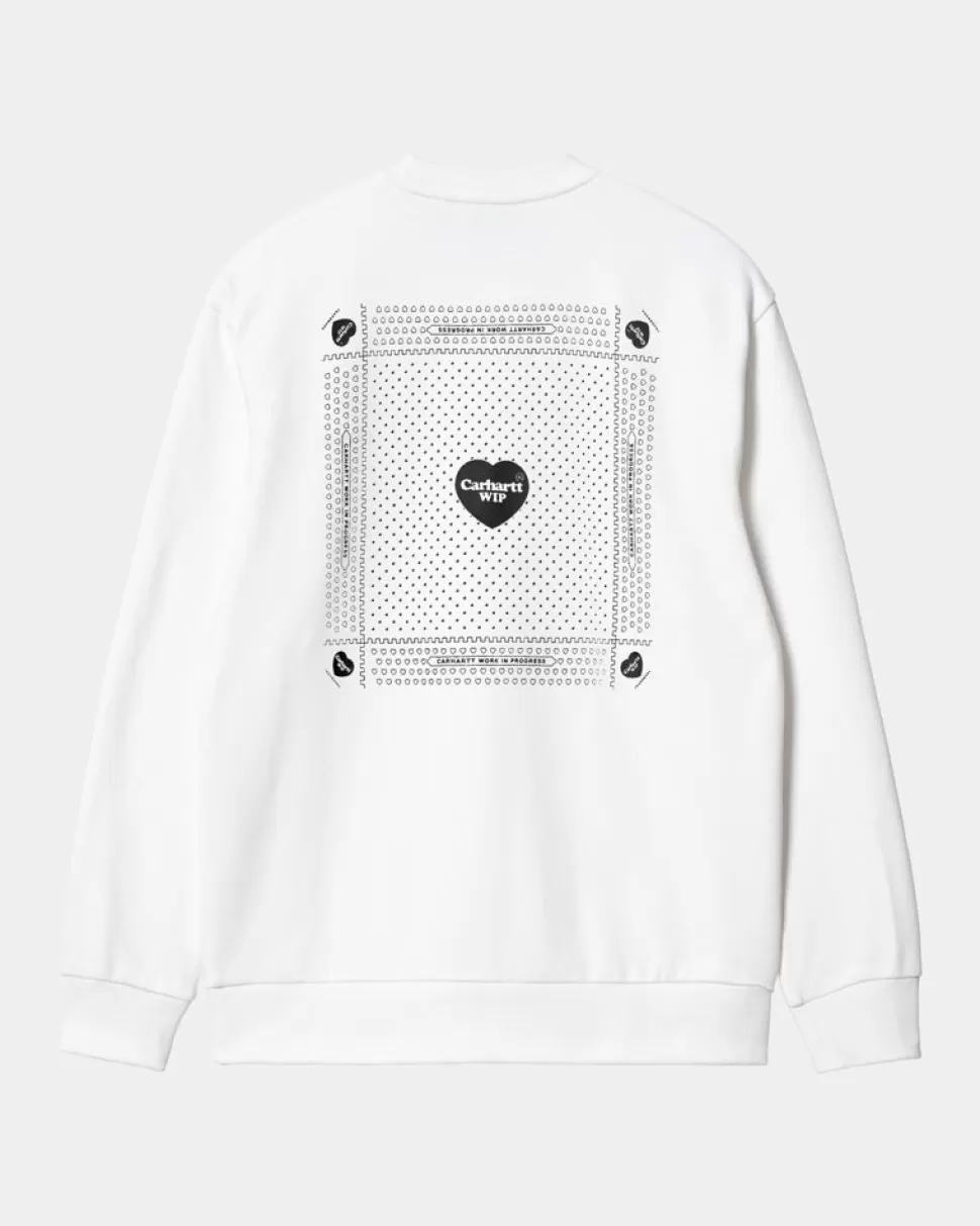 Carhartt WIP Hjerte Bandana Sweatshirt | Hvid Sort Best