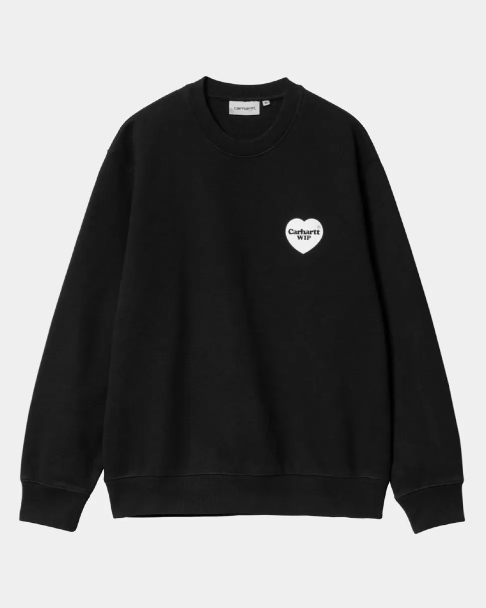 Carhartt WIP Hjerte Bandana Sweatshirt | Sort Hvid Best Sale