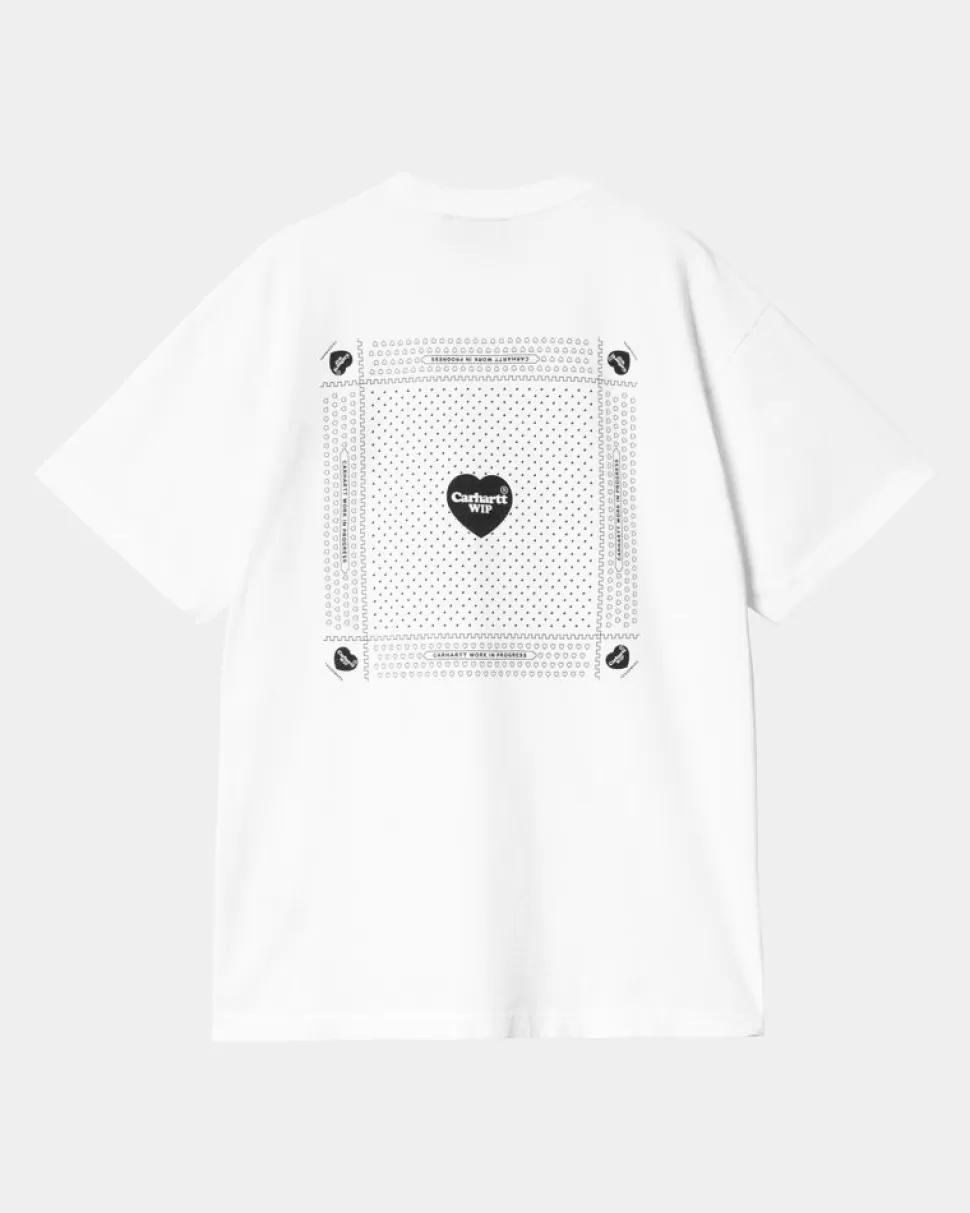 Carhartt WIP Hjerte Bandana T-Shirt | Hvid Sort Best