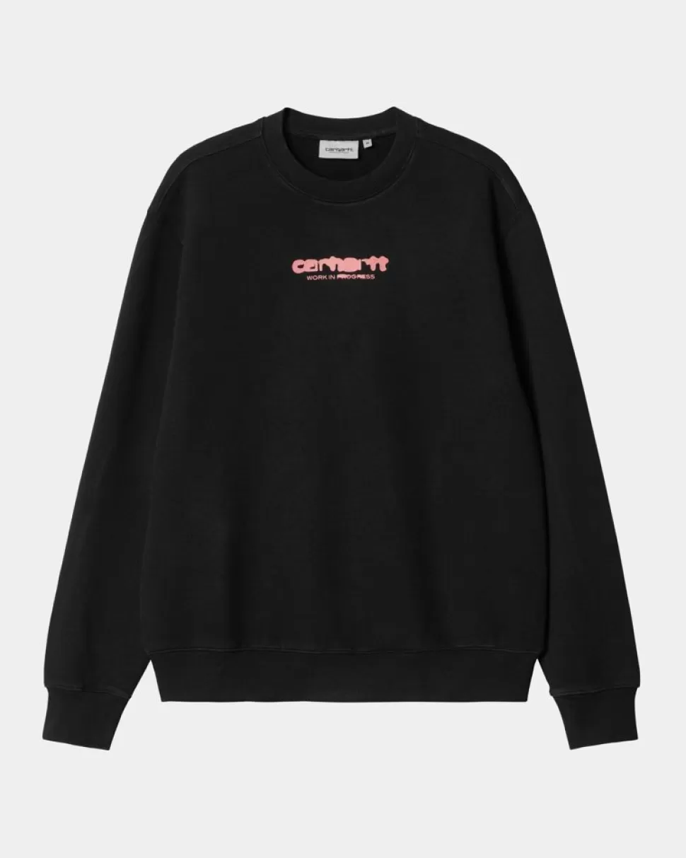 Carhartt WIP Ink Bleed Sweatshirt | Sort/Pink (Stenvasket) Hot