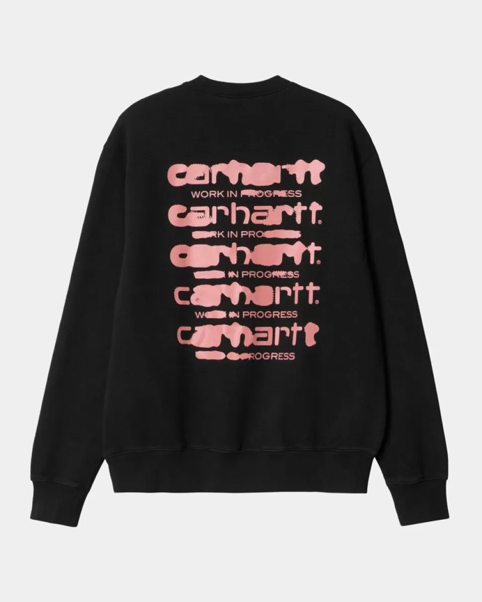 Carhartt WIP Ink Bleed Sweatshirt | Sort/Pink (Stenvasket) Hot