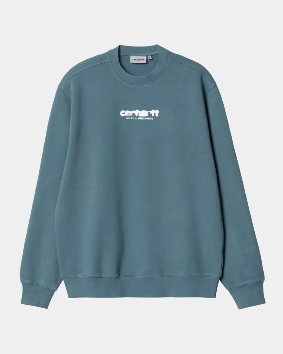 Carhartt WIP Ink Bleed Sweatshirt | Vancouver Bla/Hvid (Stenvasket) Best