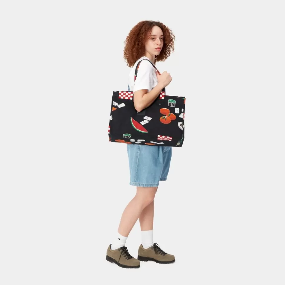Carhartt WIP Kanvas Grafisk Strandtaske | Sort Isis Maria Middagstryk New