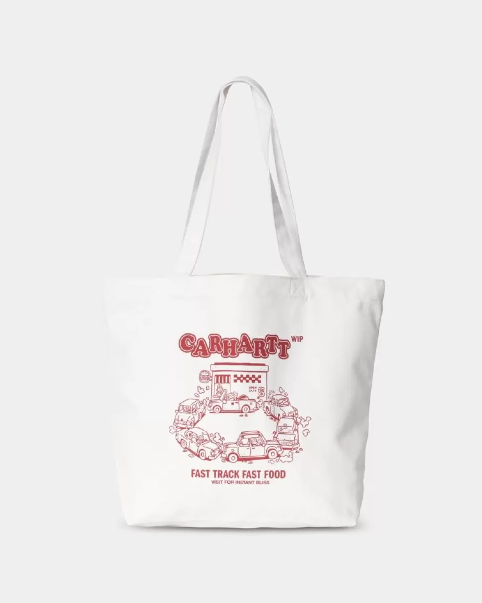 Carhartt WIP Laerred Grafisk Tote | Hvid / Samba Fast Food Print Store