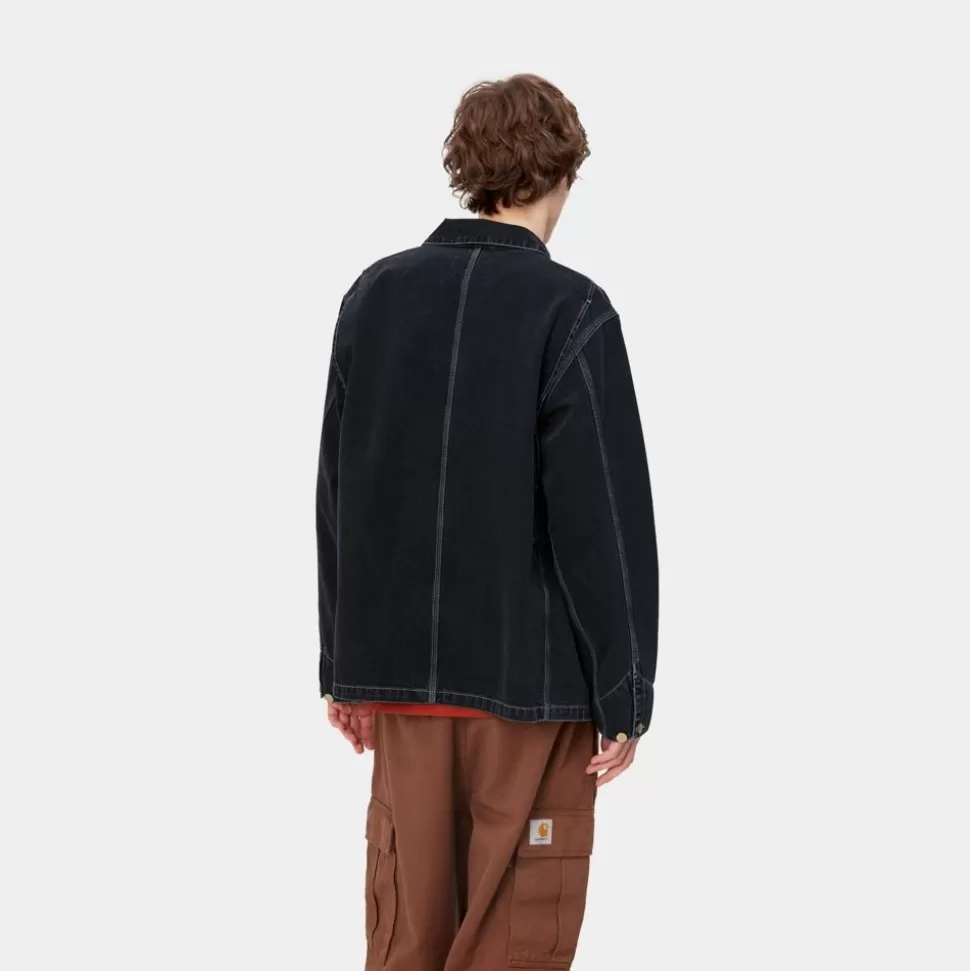 Carhartt WIP Og Chore Coat (Forar) | Sort (Heavy Stone Vask) Store