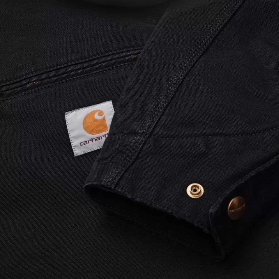 Carhartt WIP Og Detroit Jacket (Vinter) | Sort (Aeldet Laerred) Best Sale