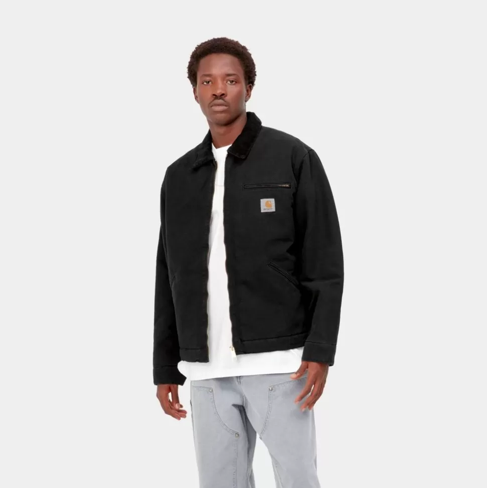 Carhartt WIP Og Detroit Jacket (Vinter) | Sort (Aeldet Laerred) Best Sale