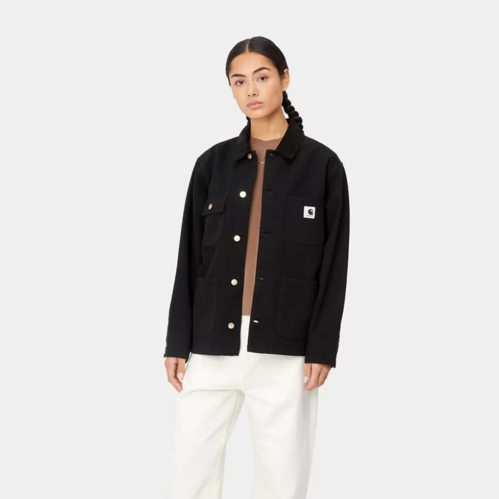 Carhartt WIP Og Michigan Frakke Til Kvinder (Forar) | Sort (Skyllet) Cheap