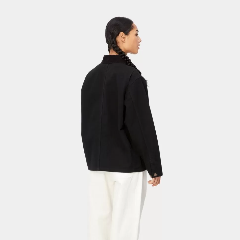Carhartt WIP Og Michigan Frakke Til Kvinder (Forar) | Sort (Skyllet) Cheap