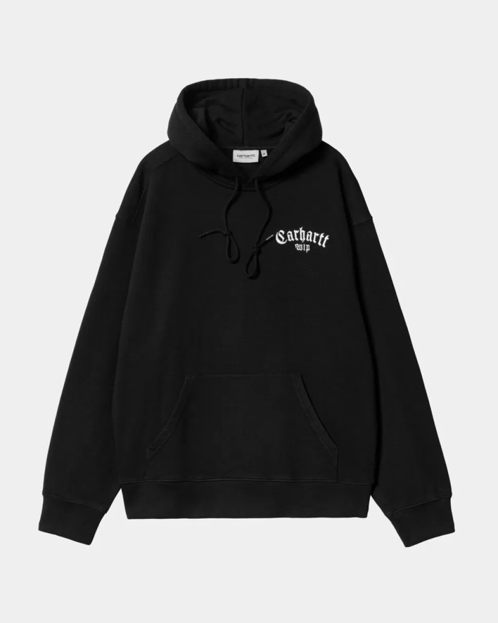 Carhartt WIP Onyx Script Sweatshirt Med Haette | Sort Sale