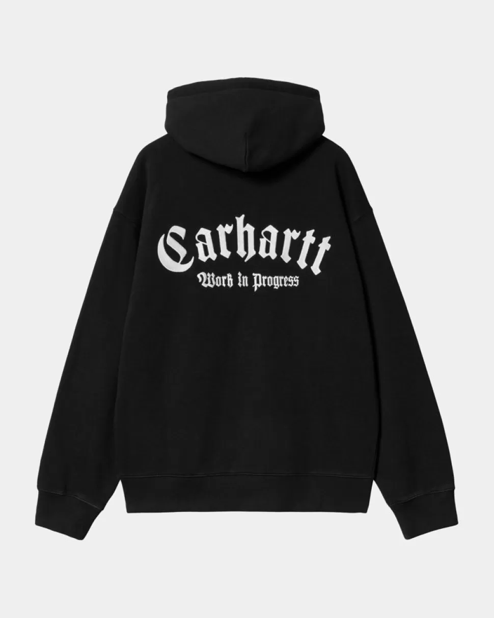 Carhartt WIP Onyx Script Sweatshirt Med Haette | Sort Sale