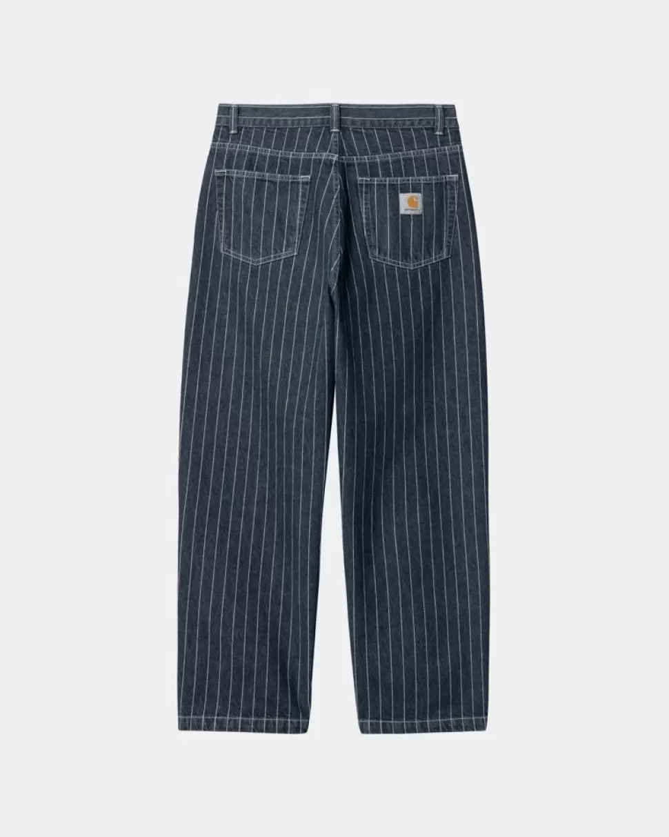 Carhartt WIP Orlean Stripe Bukser | Bla/Hvid (Stenvasket) Shop