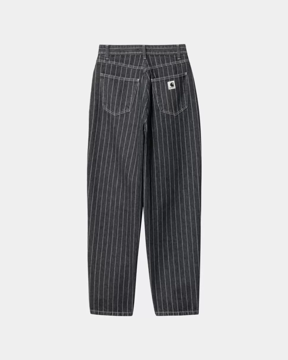 Carhartt WIP Orlean Stripe Bukser Til Kvinder | Sort/Hvid (Stenvasket) Best