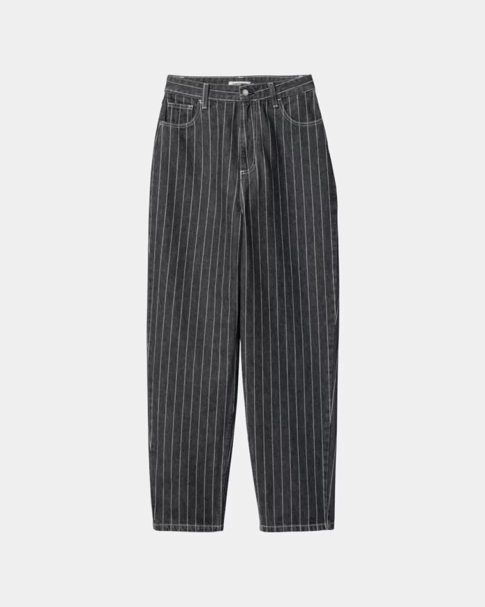 Carhartt WIP Orlean Stripe Bukser Til Kvinder | Sort/Hvid (Stenvasket) Best