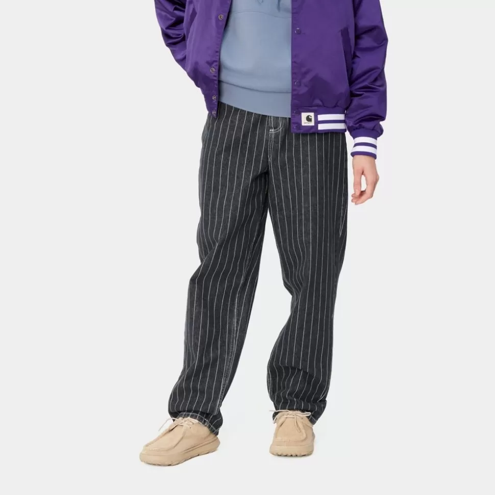 Carhartt WIP Orlean Stripe Bukser Til Kvinder | Sort/Hvid (Stenvasket) Best