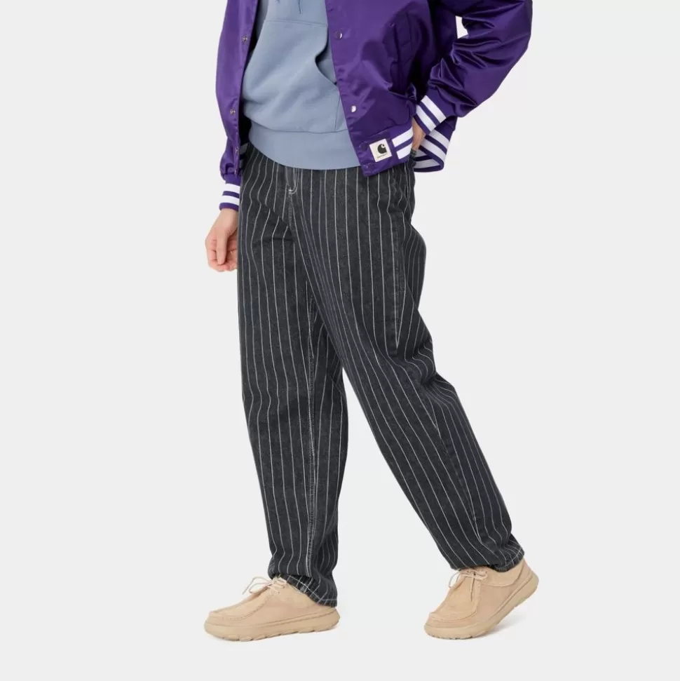 Carhartt WIP Orlean Stripe Bukser Til Kvinder | Sort/Hvid (Stenvasket) Best