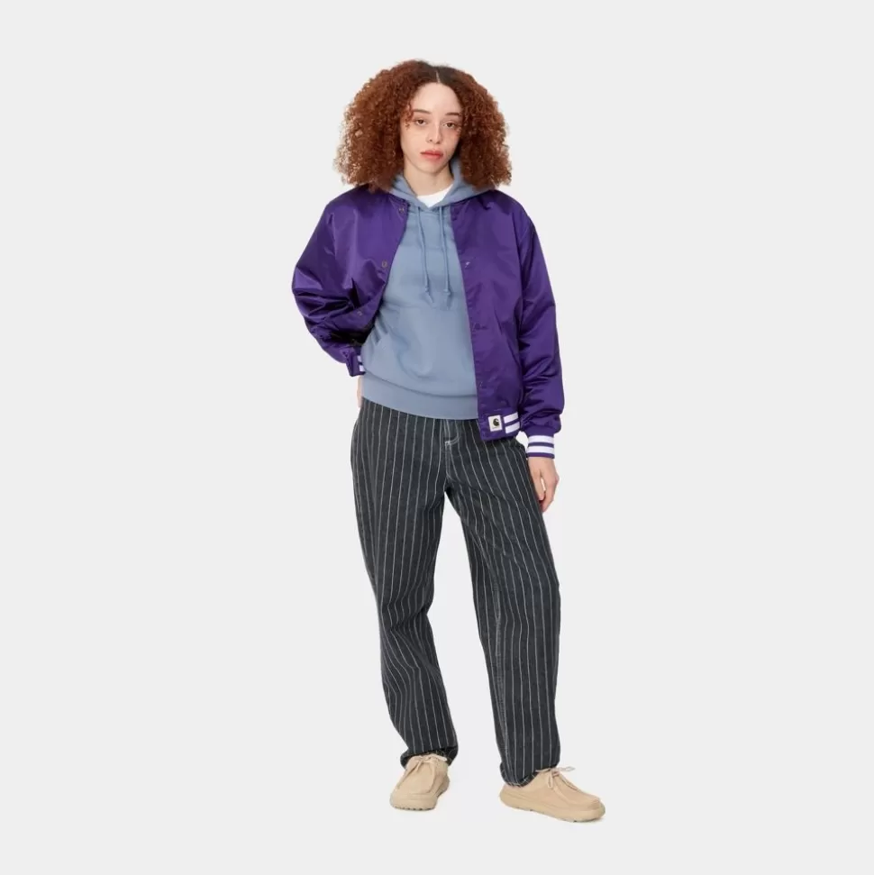 Carhartt WIP Orlean Stripe Bukser Til Kvinder | Sort/Hvid (Stenvasket) Best