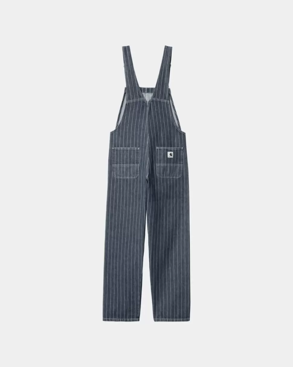 Carhartt WIP Orlean Stripe Hagesmaek Til Kvinder Lige | Bla/Hvid (Stenvasket) Outlet