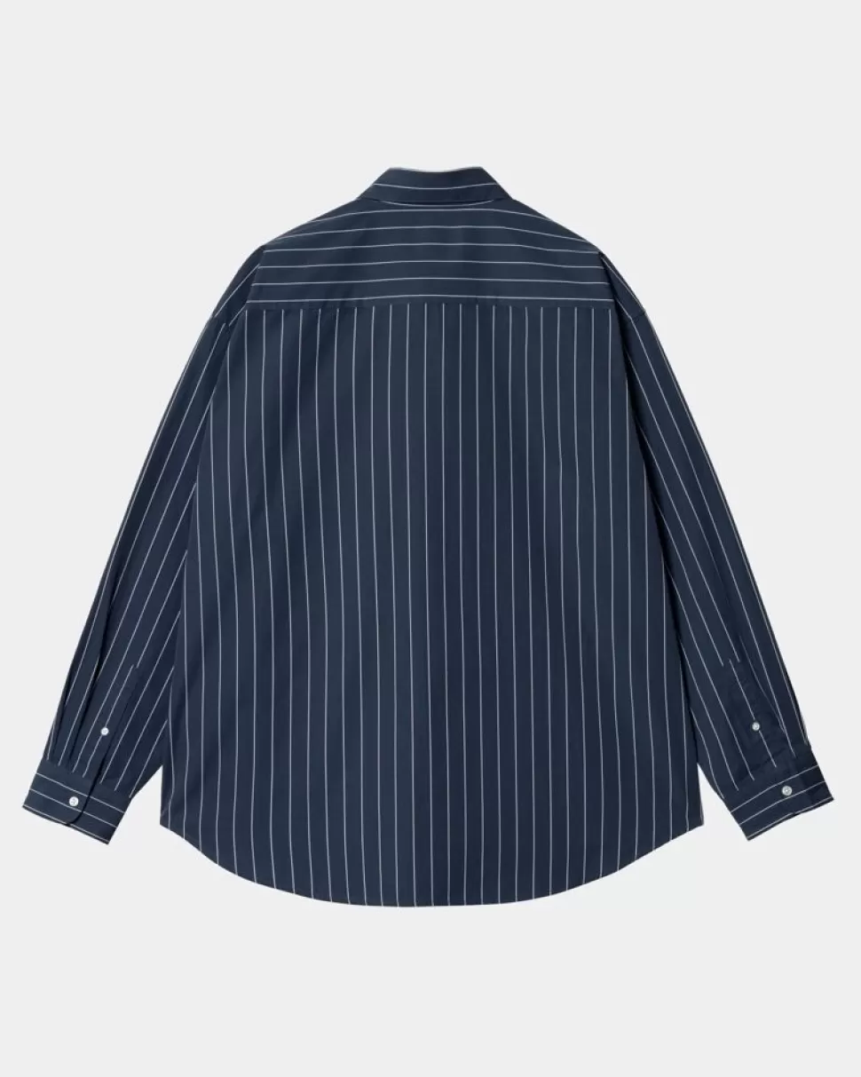 Carhartt WIP Orlean Stripe Skjorte | Bla / Hvid Sale