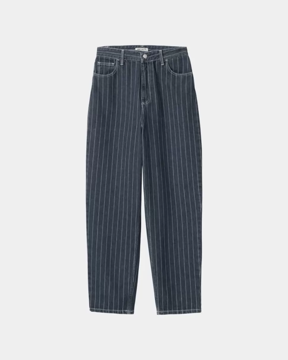 Carhartt WIP Orlean Stripe-Bukser Til Kvinder | Bla/Hvid (Stenvasket) New