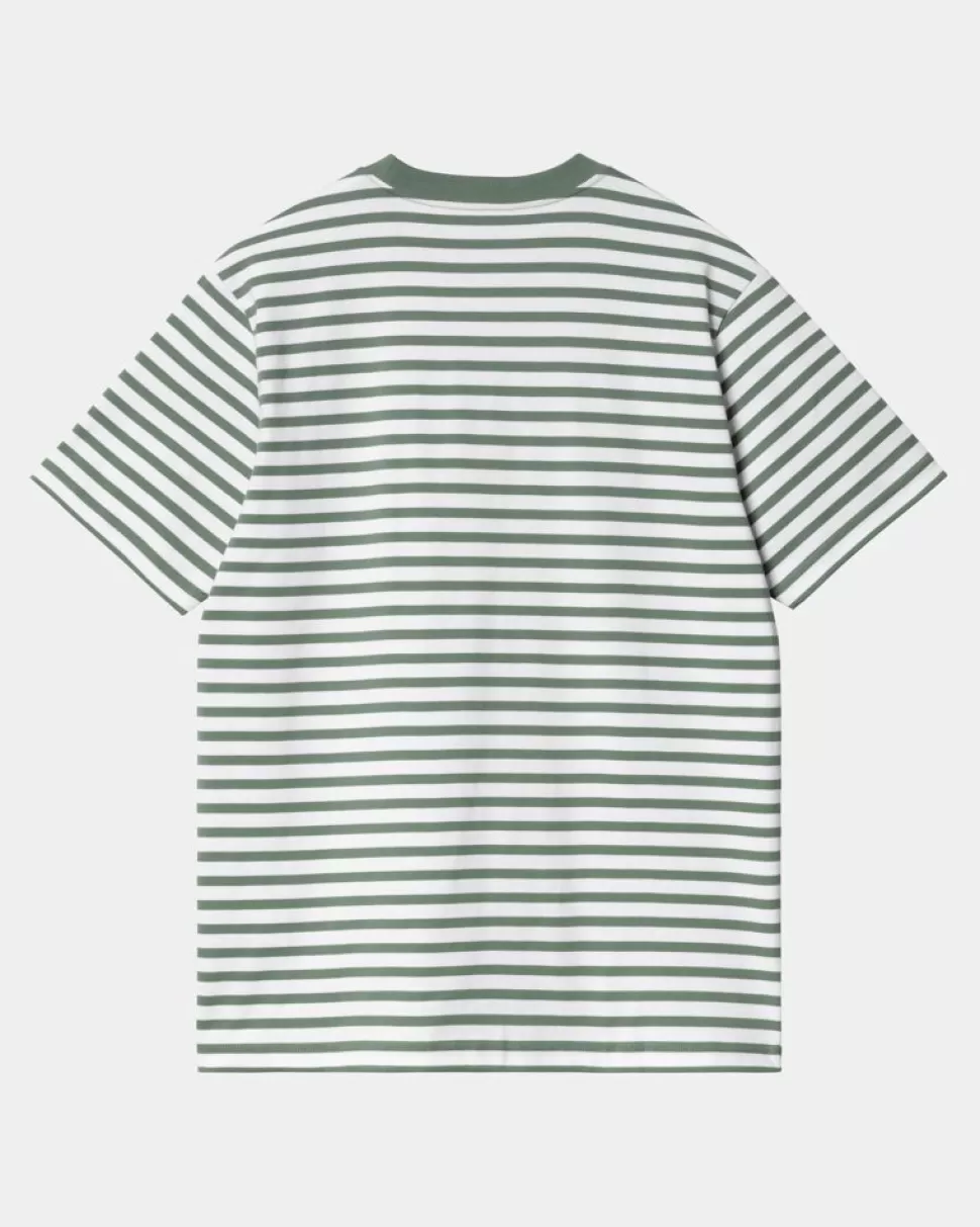 Carhartt WIP Seidler Stripe Pocket T-Shirt | Park / Hvid Fashion