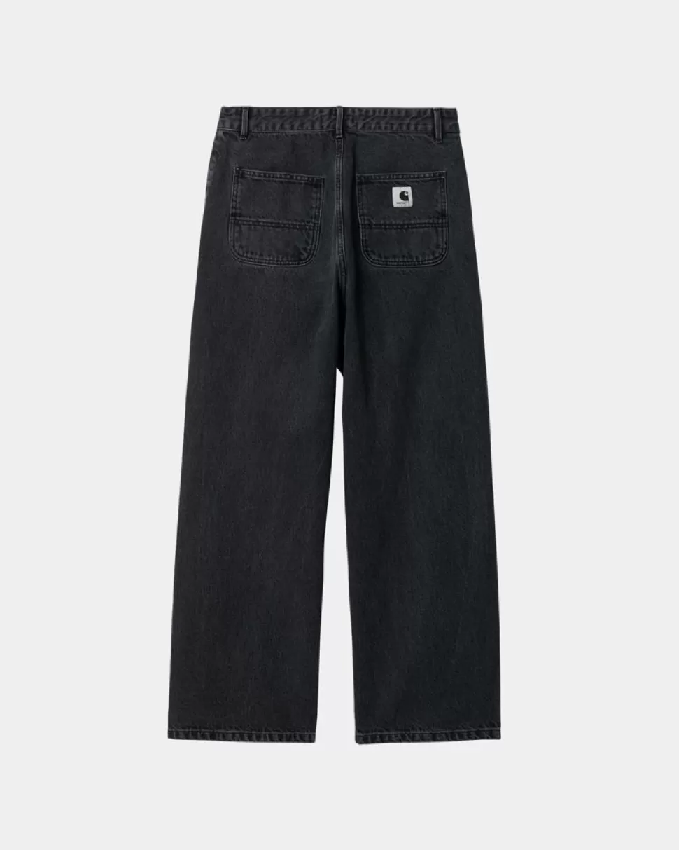 Carhartt WIP Simple Bukser Til Kvinder - Denim | Sort (Heavy Stone Vask) Best Sale