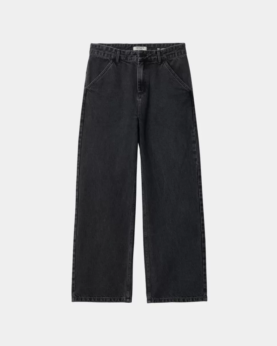 Carhartt WIP Simple Bukser Til Kvinder - Denim | Sort (Heavy Stone Vask) Best Sale