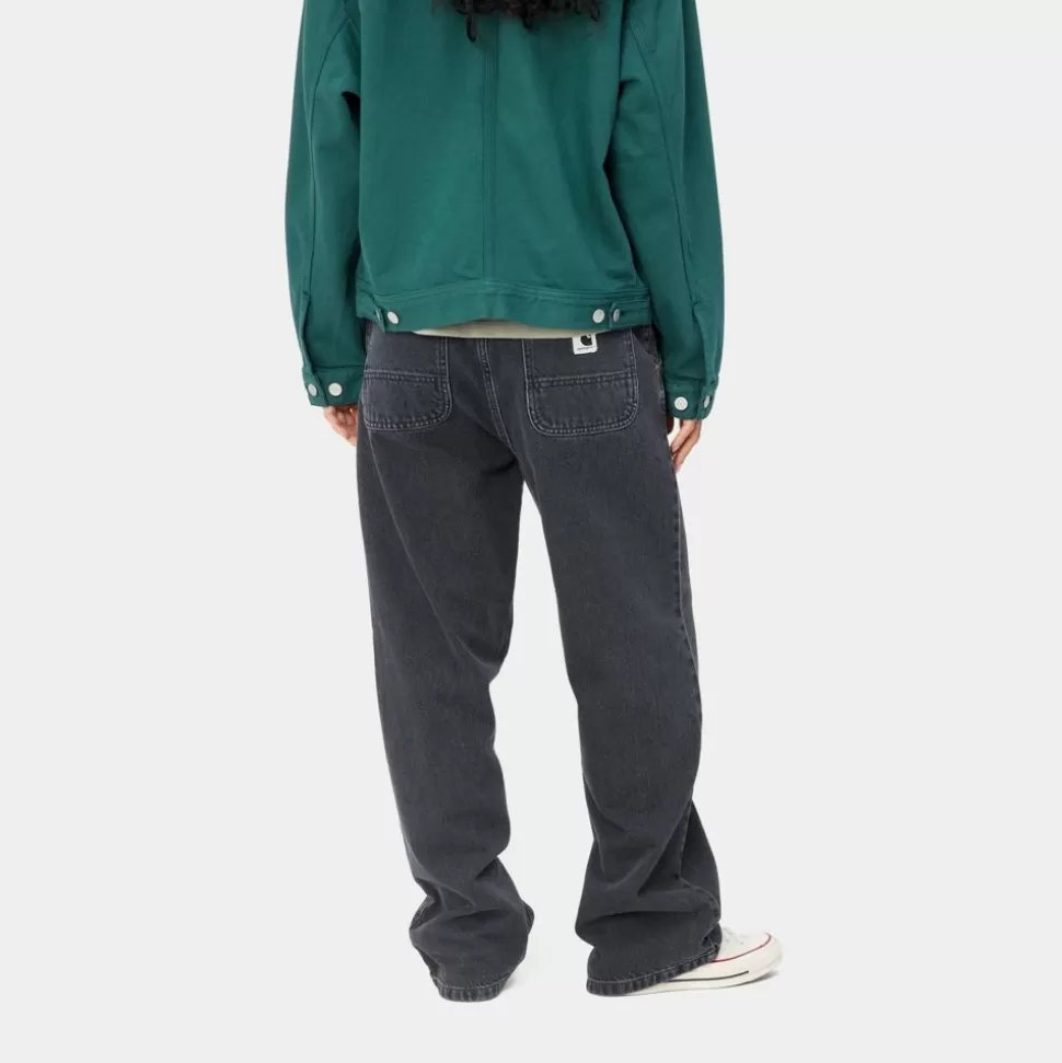 Carhartt WIP Simple Bukser Til Kvinder - Denim | Sort (Heavy Stone Vask) Best Sale