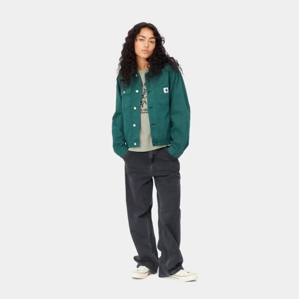 Carhartt WIP Simple Bukser Til Kvinder - Denim | Sort (Heavy Stone Vask) Best Sale