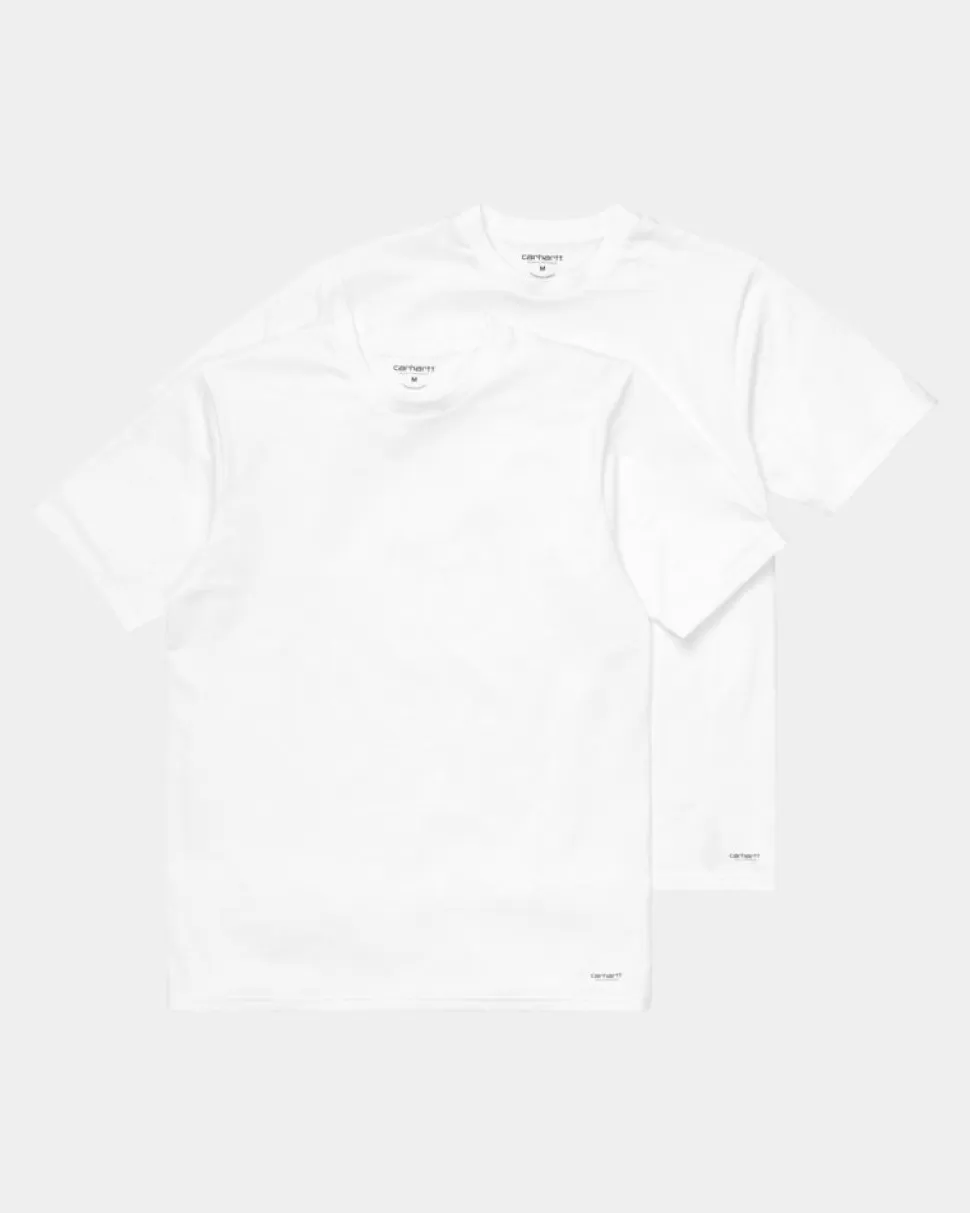 Carhartt WIP Standard T-Shirt Med Rund Hals (2 Pack) | Hvid + Hvid Clearance