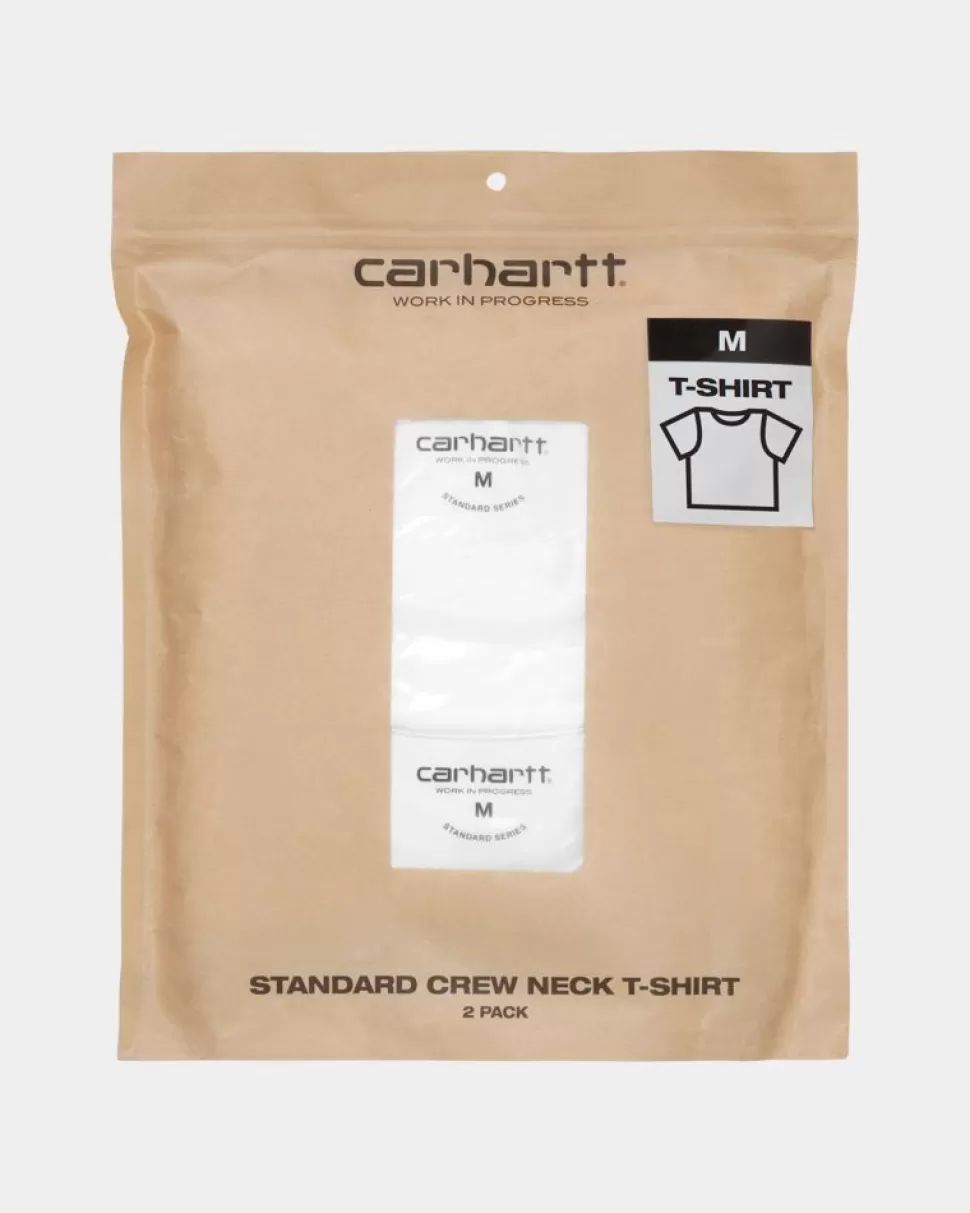 Carhartt WIP Standard T-Shirt Med Rund Hals (2 Pack) | Hvid + Hvid Clearance