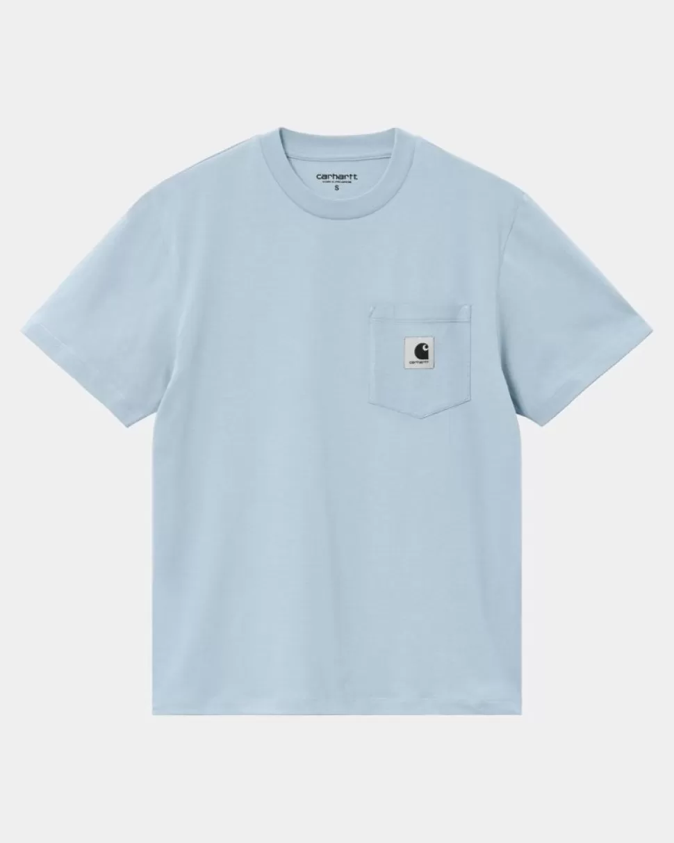 Carhartt WIP T-Shirt Med Lommer Til Kvinder | Frostet Bla Cheap