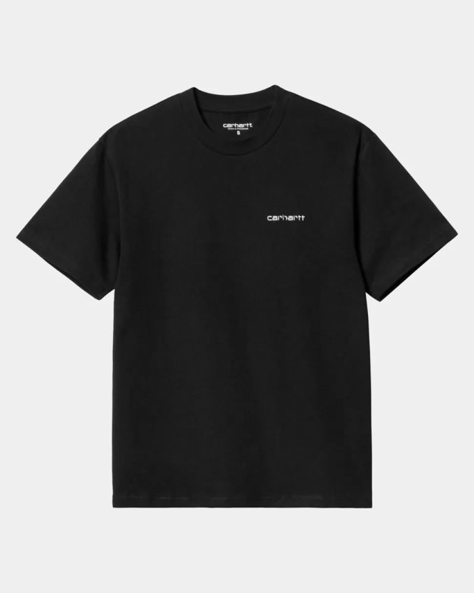 Carhartt WIP T-Shirt Med Tekstbroderi Til Kvinder | Sort Best